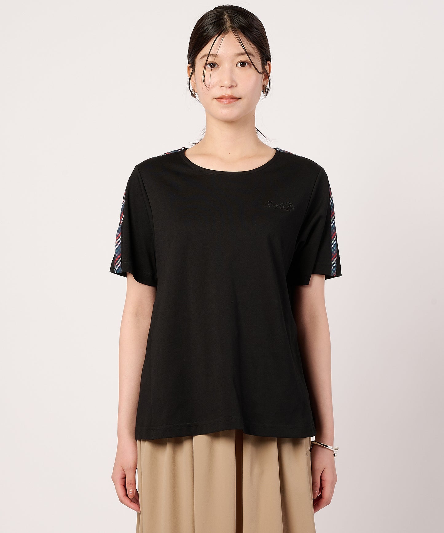 【予約】パーマーチェックテープアクセント　AラインTシャツ
