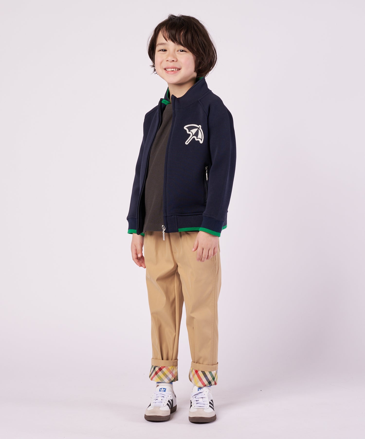ダンボールニット ジップブルゾン【キッズ】（ニット/セーター/キッズ 