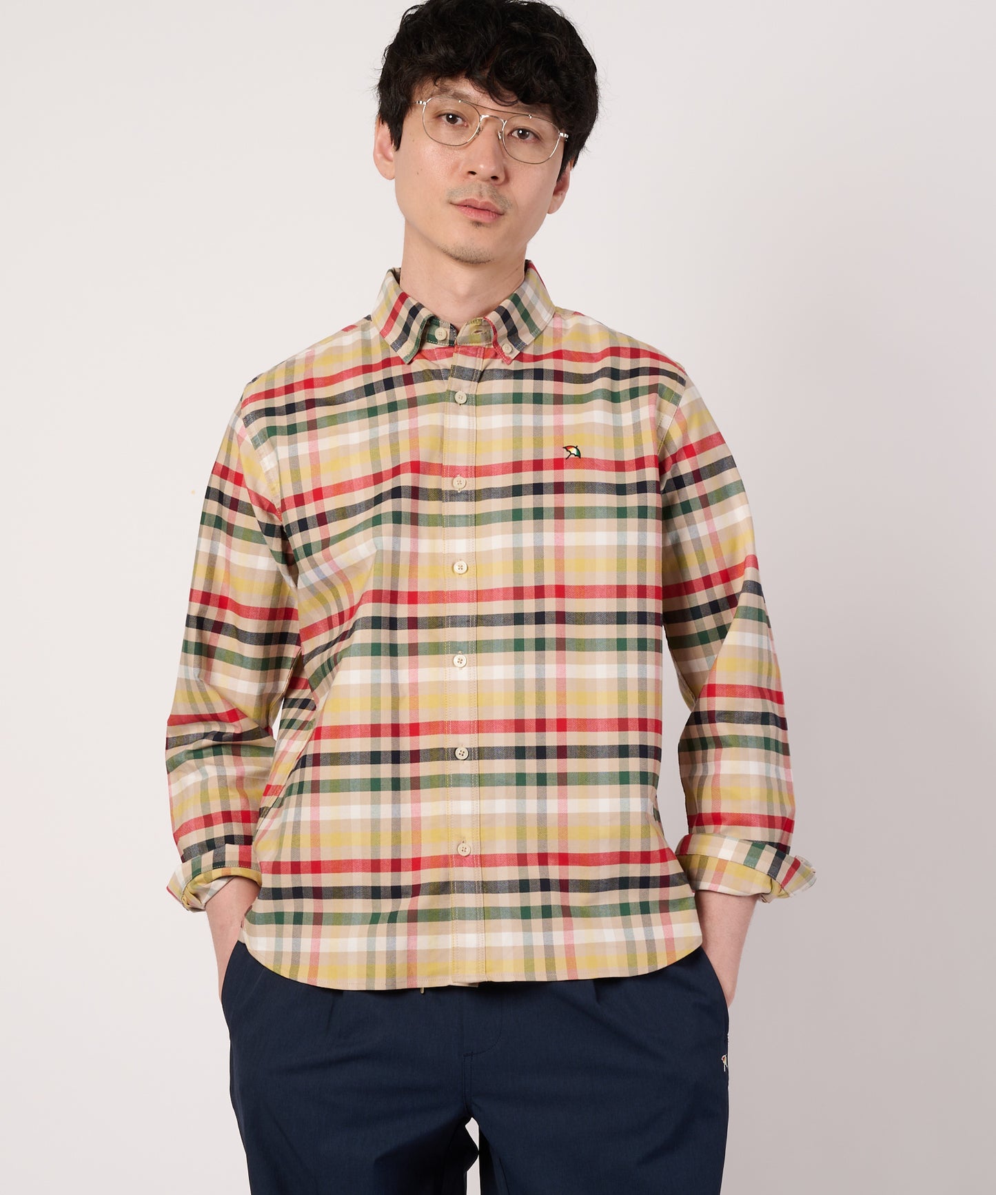 パーマーチェック ストレッチ オックス シェア 長袖シャツ