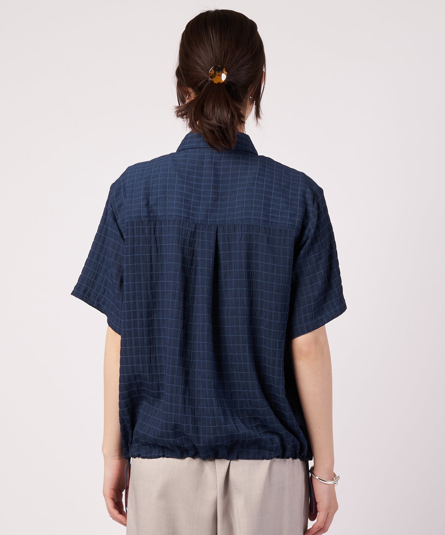 クレープシフォン ドロスト シャツ ブラウス