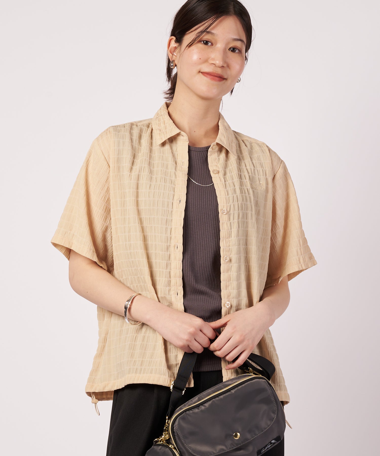 クレープシフォン ドロスト シャツ ブラウス（シャツ/ブラウス 