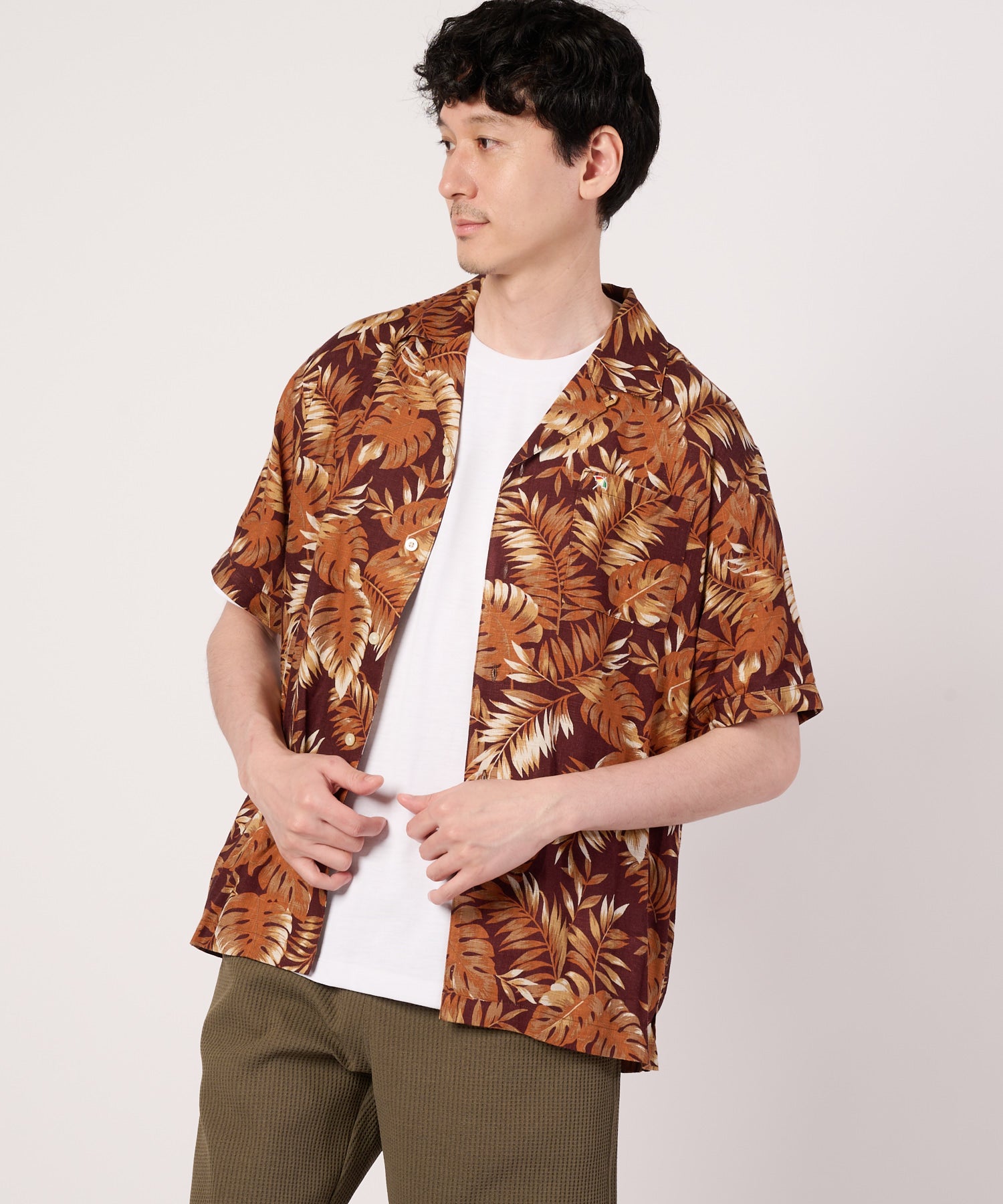 SS2002 PEANUT BUTTER 半袖シャツ リゾート柄 オープンカラー半袖シャツ（シャツ/ブラウス/メンズ