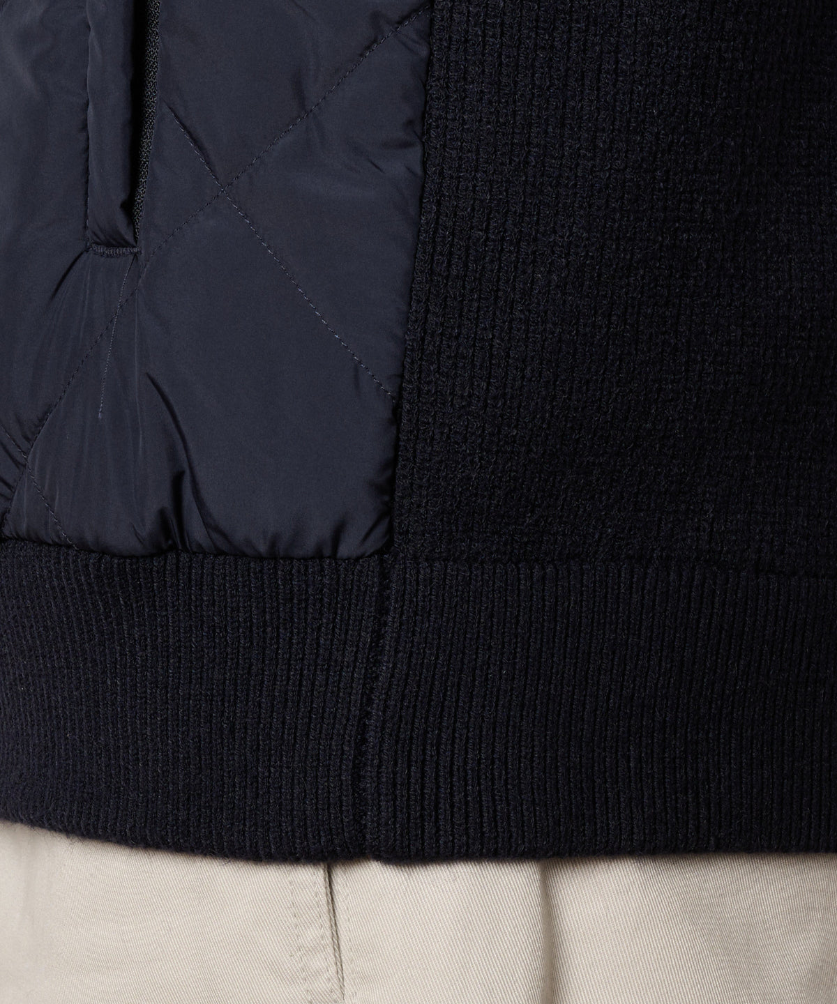 【予約】ニットドッキングキルティングジャケット