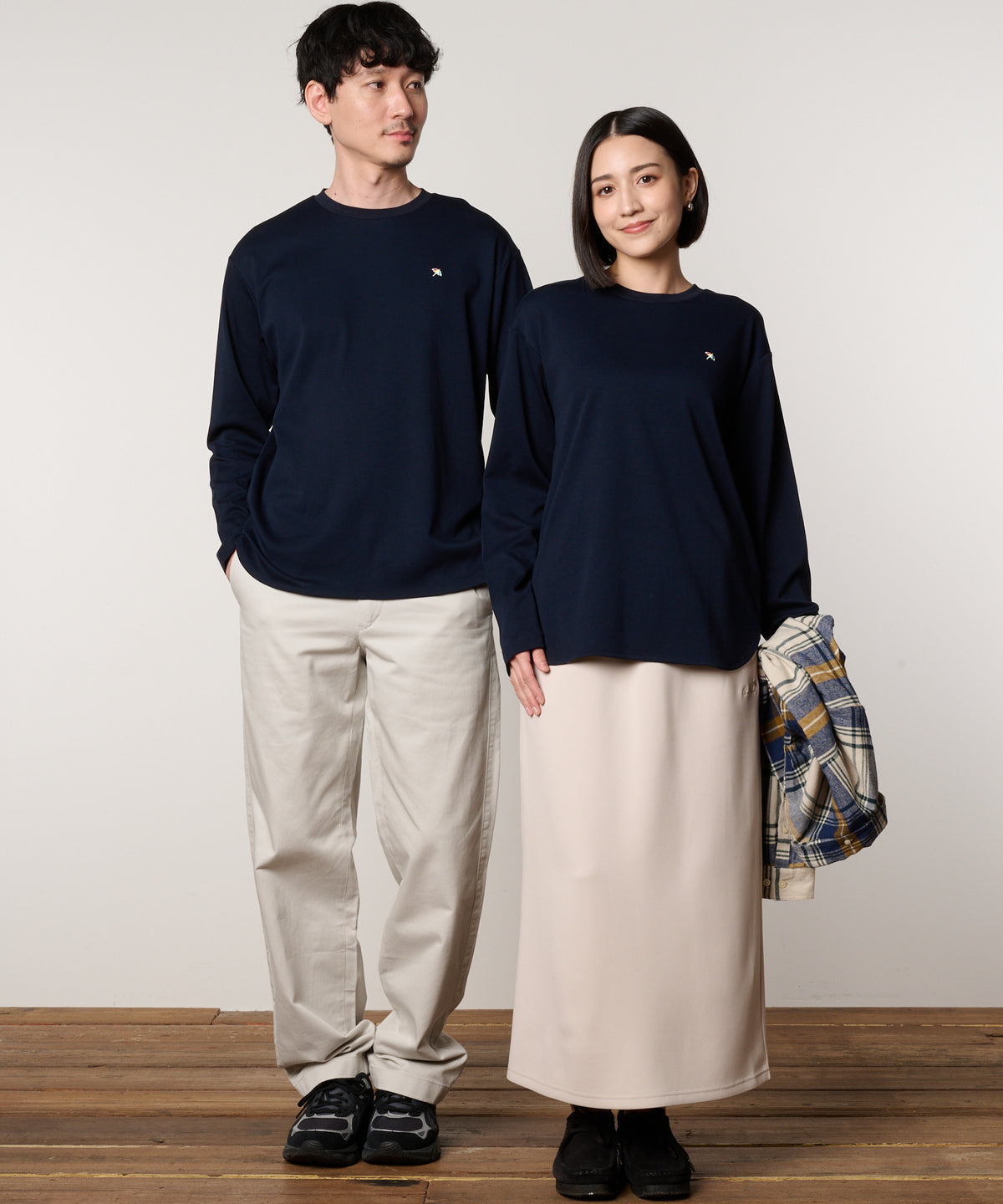 【通常配送】シェア　コットンスムース　ラウンドヘムロングTシャツ