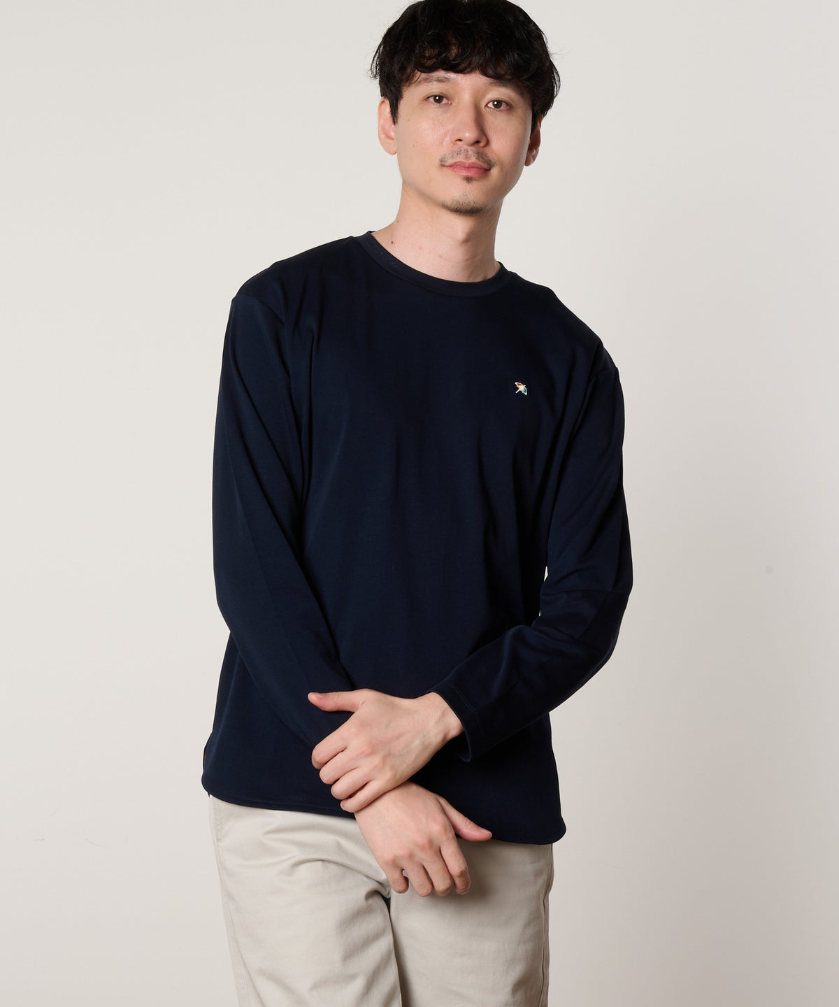 【通常配送】シェア　コットンスムース　ラウンドヘムロングTシャツ