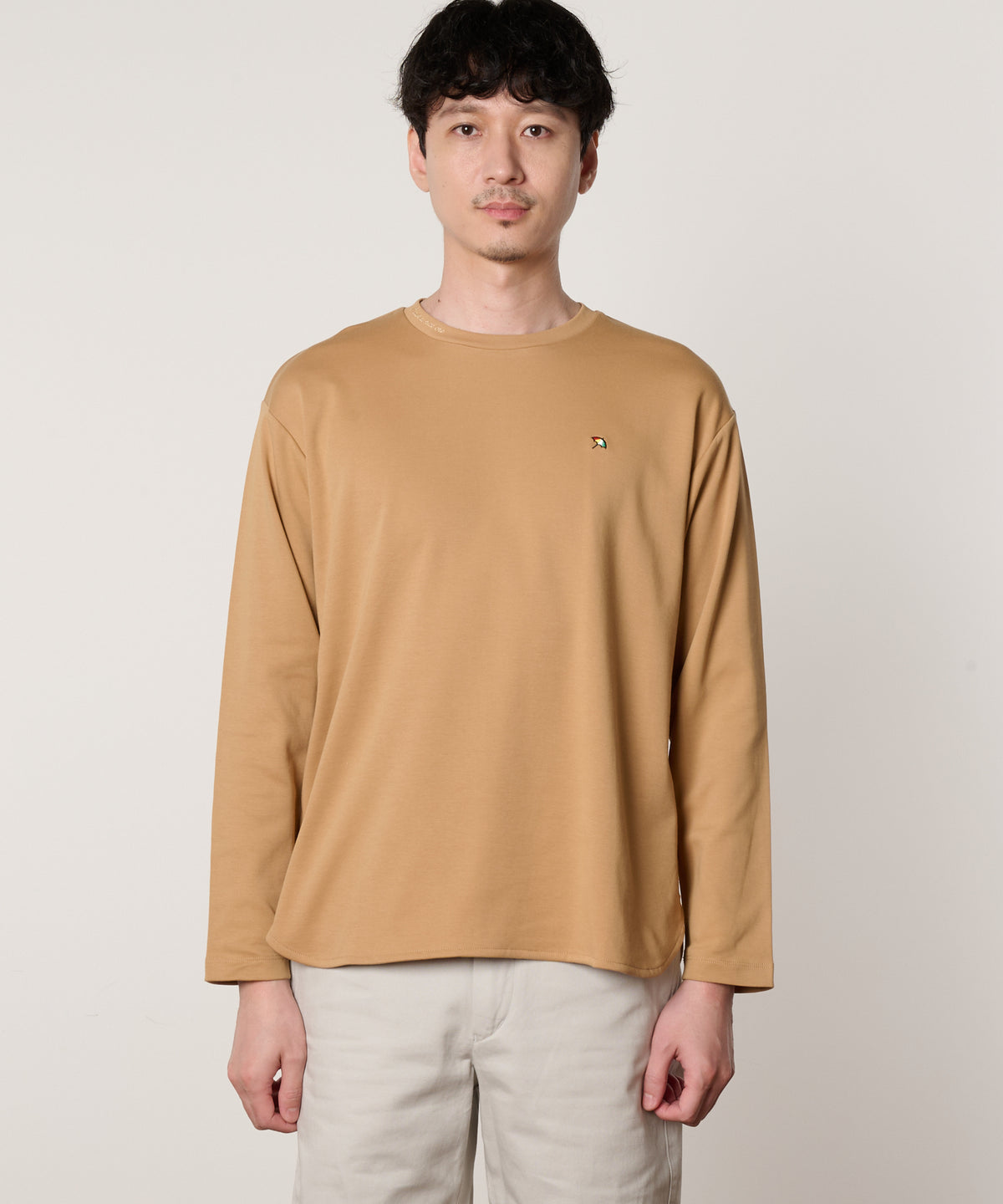 【通常配送】シェア　コットンスムース　ラウンドヘムロングTシャツ