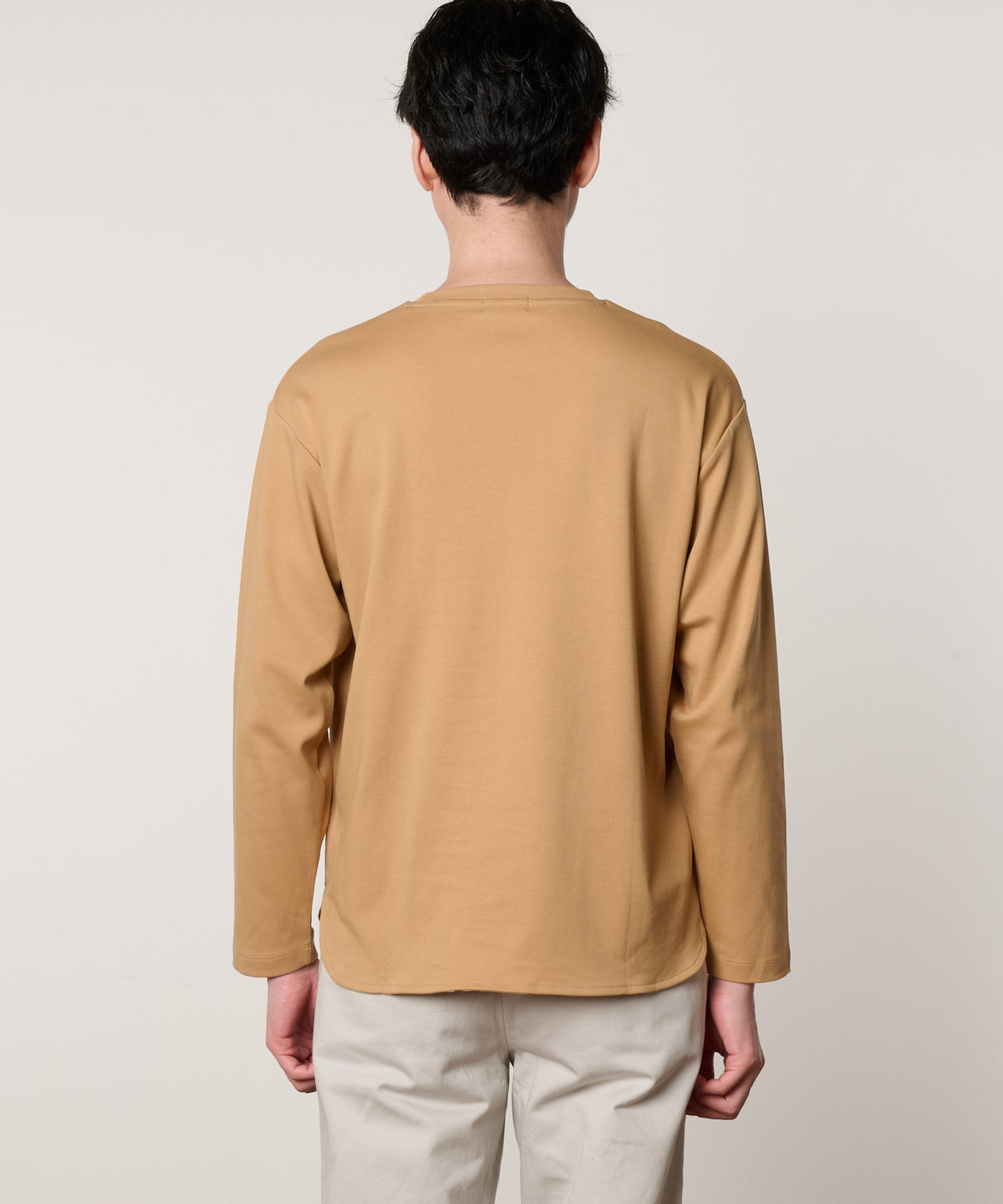 【通常配送】シェア　コットンスムース　ラウンドヘムロングTシャツ