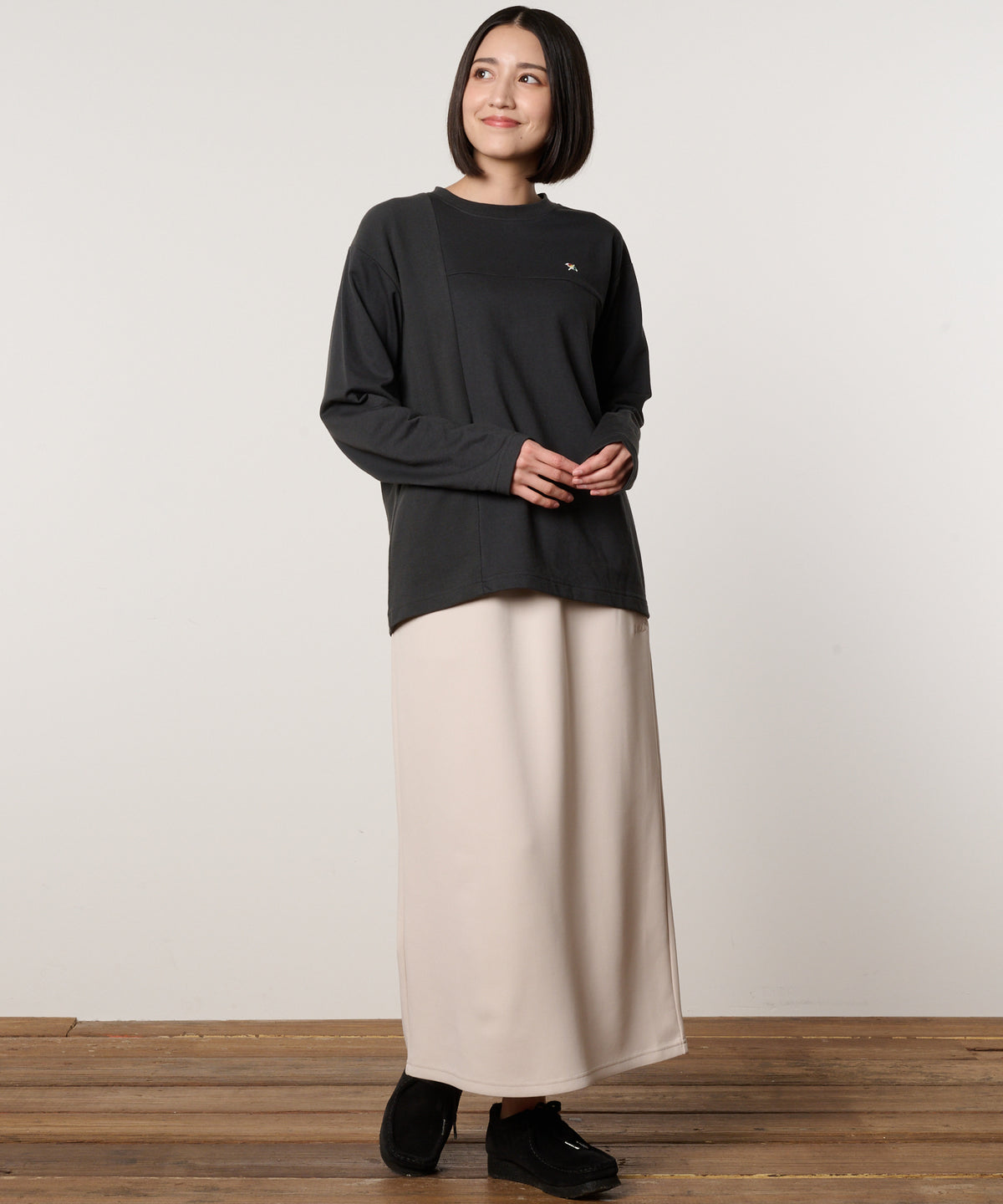 サーフニット異素材ドッキング　シェアロングTシャツ