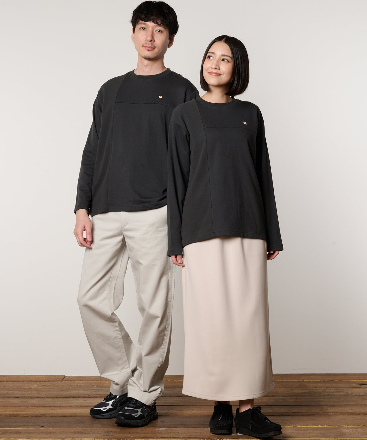 サーフニット異素材ドッキング　シェアロングTシャツ