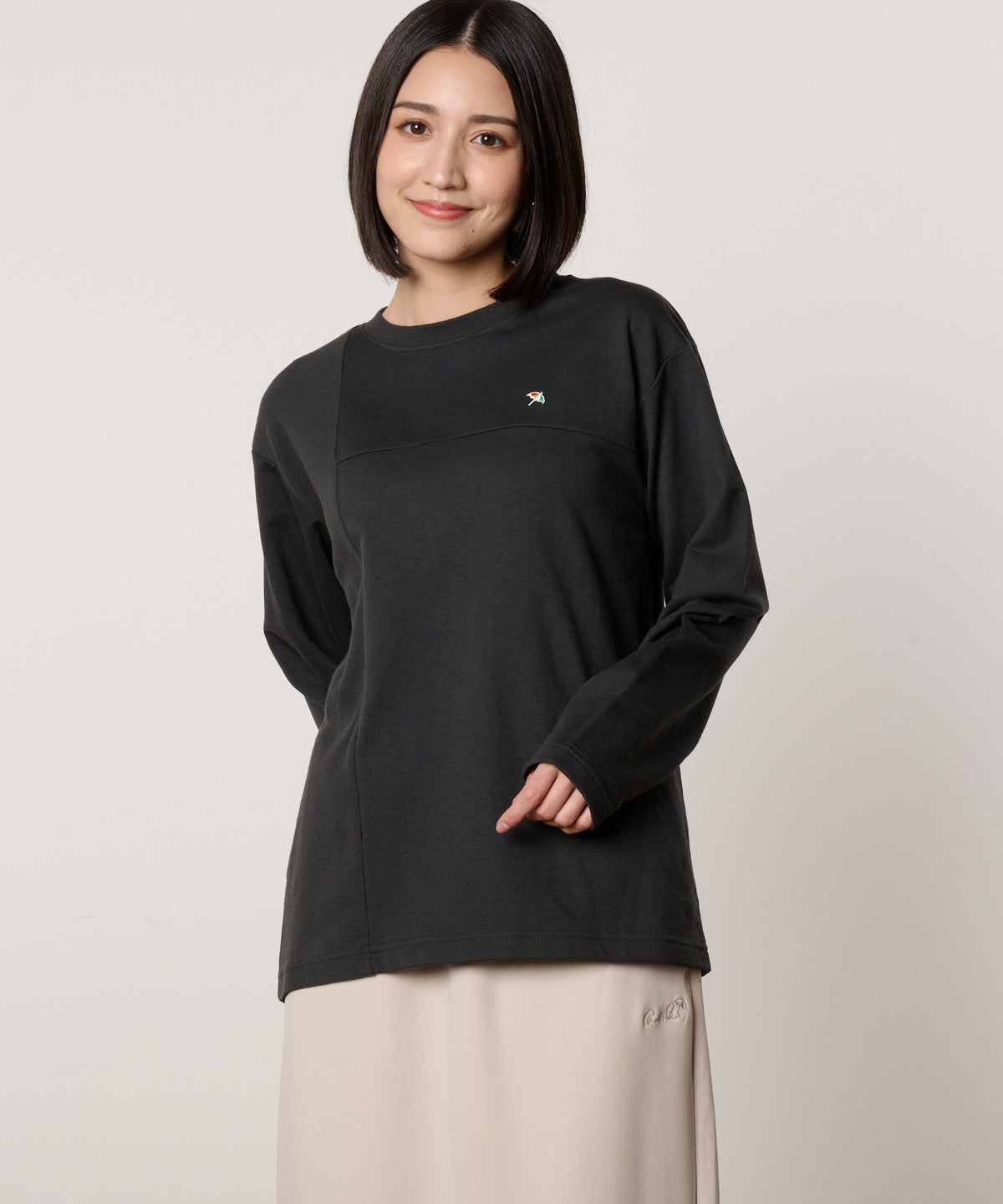 サーフニット異素材ドッキング　シェアロングTシャツ