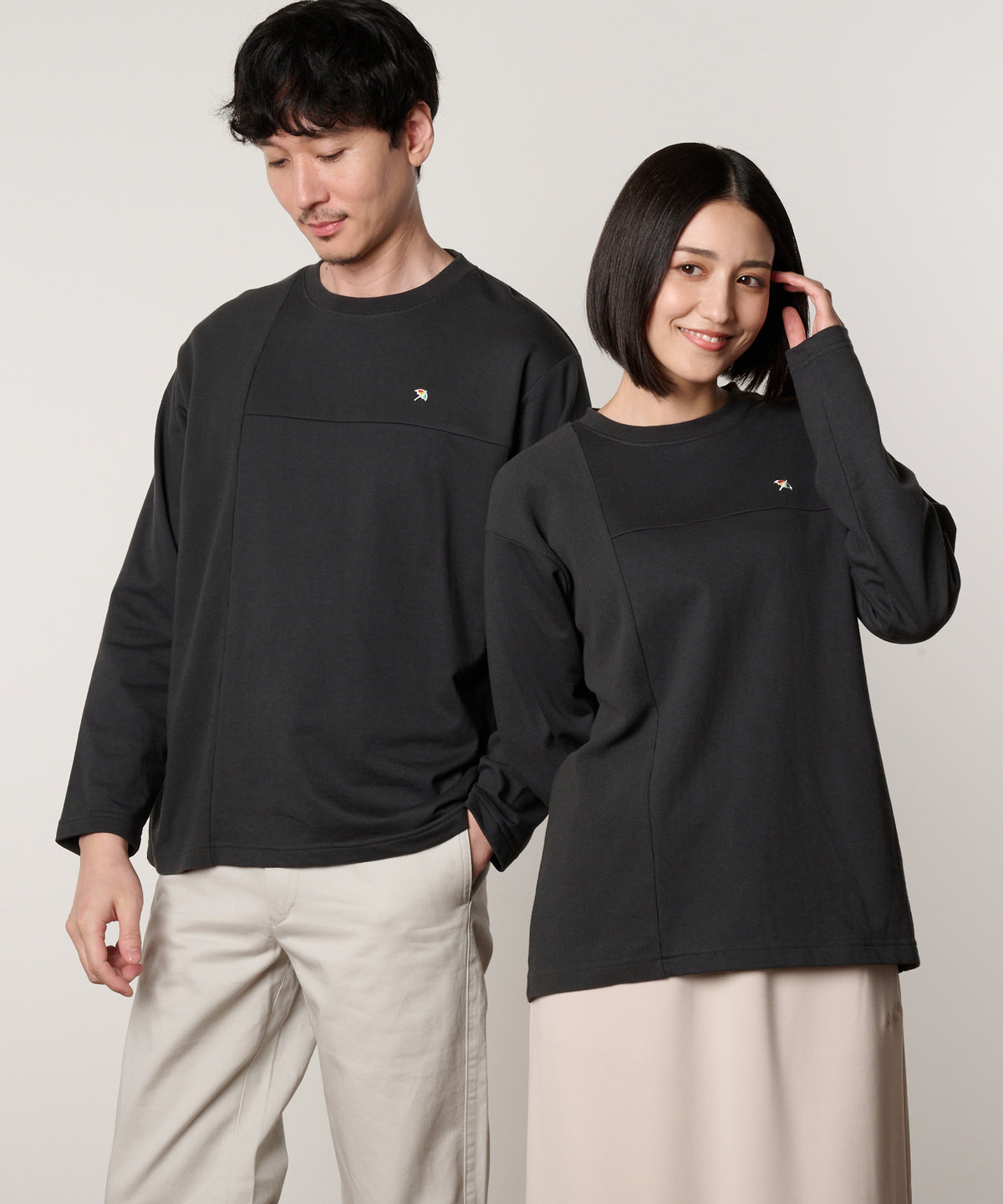 サーフニット異素材ドッキング　シェアロングTシャツ