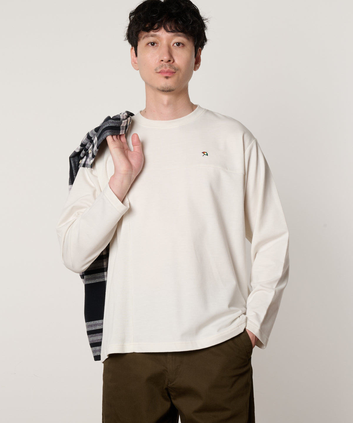 サーフニット異素材ドッキング　シェアロングTシャツ