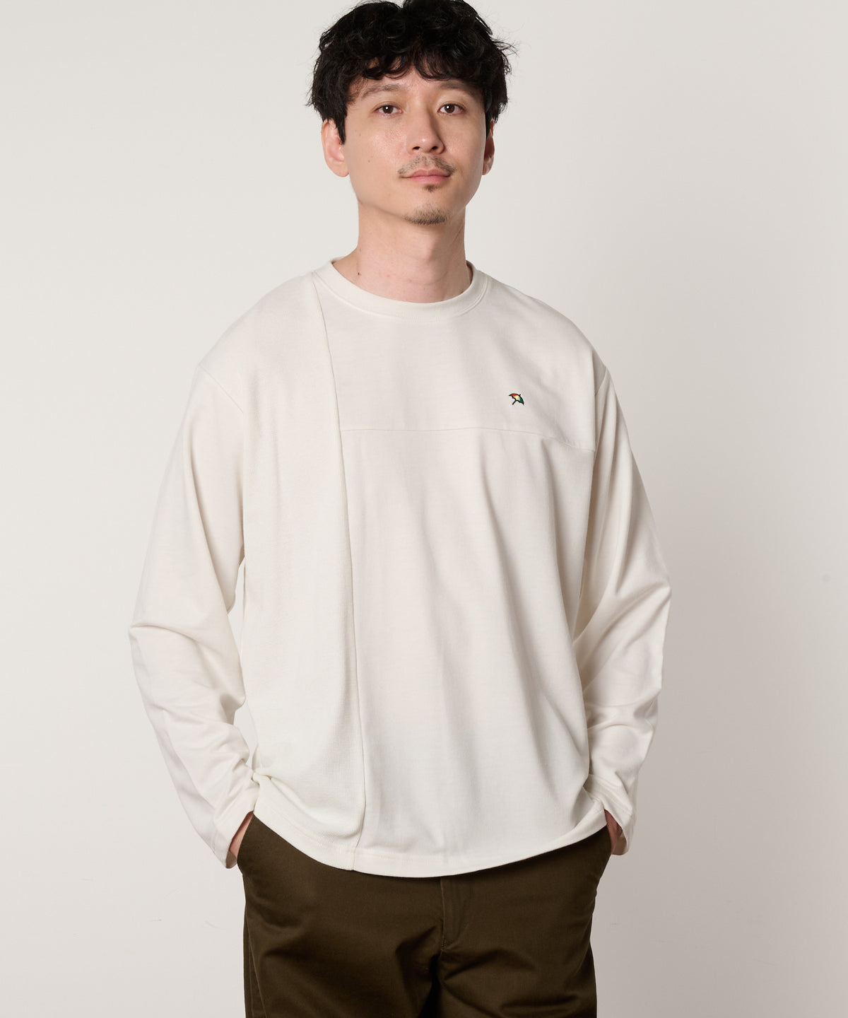 サーフニット異素材ドッキング　シェアロングTシャツ