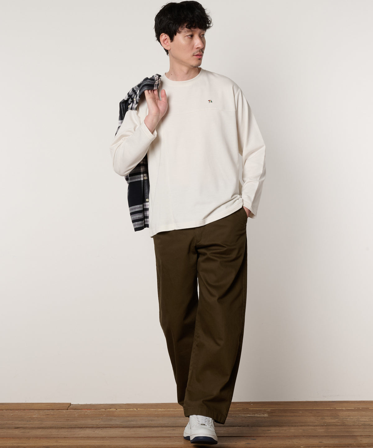 サーフニット異素材ドッキング　シェアロングTシャツ