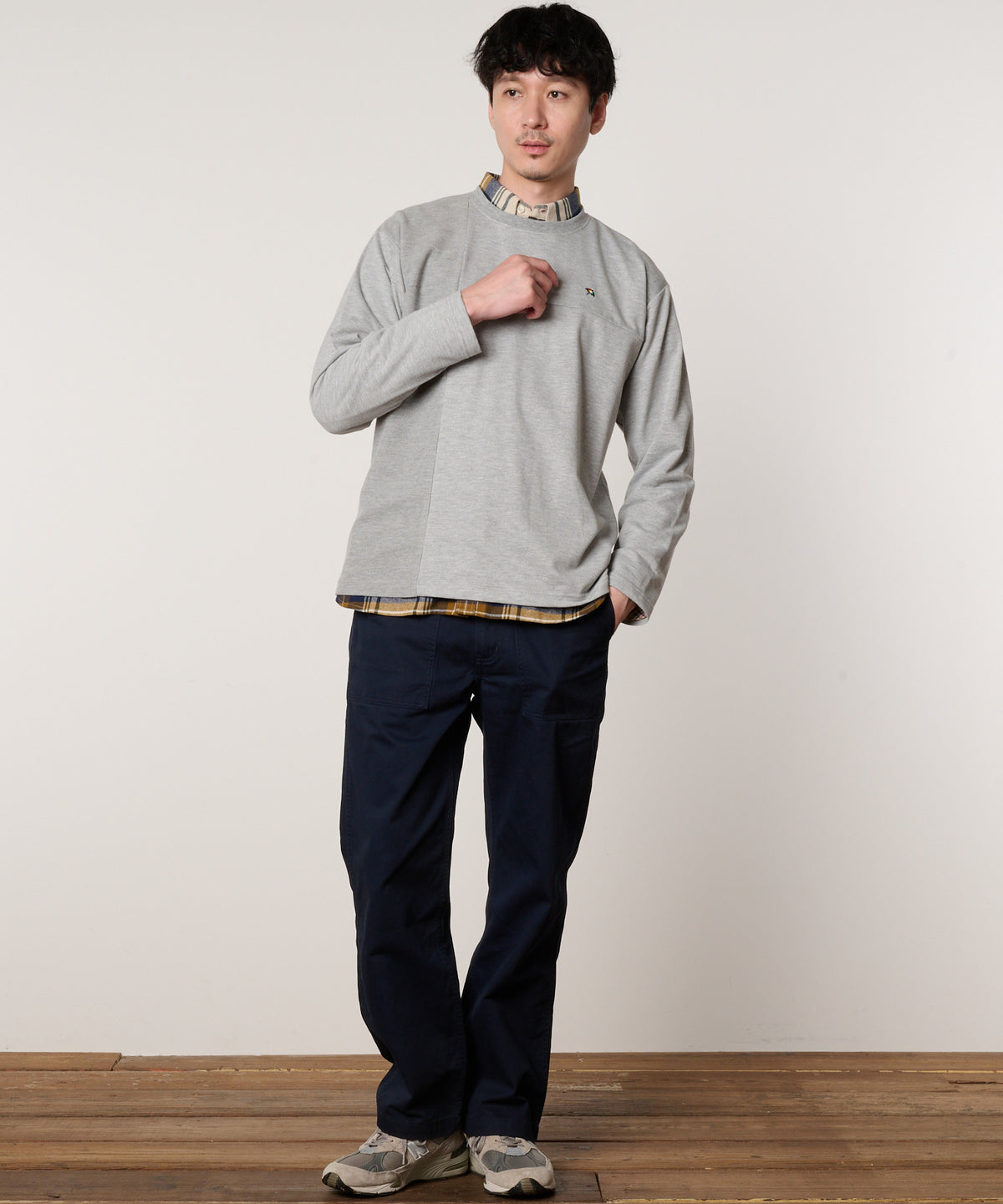 サーフニット異素材ドッキング　シェアロングTシャツ