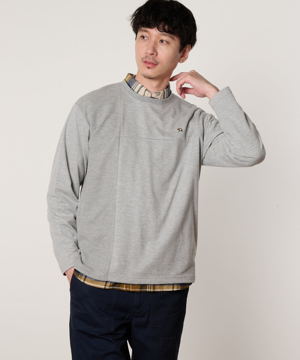 サーフニット異素材ドッキング　シェアロングTシャツ
