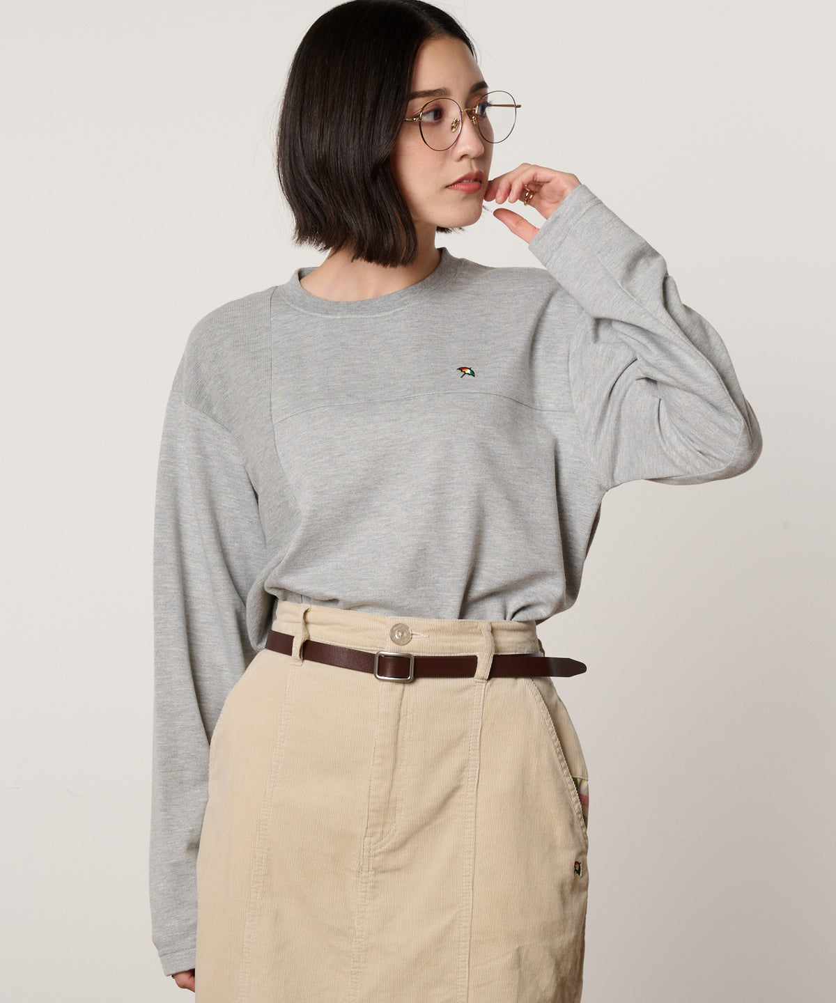 サーフニット異素材ドッキング　シェアロングTシャツ