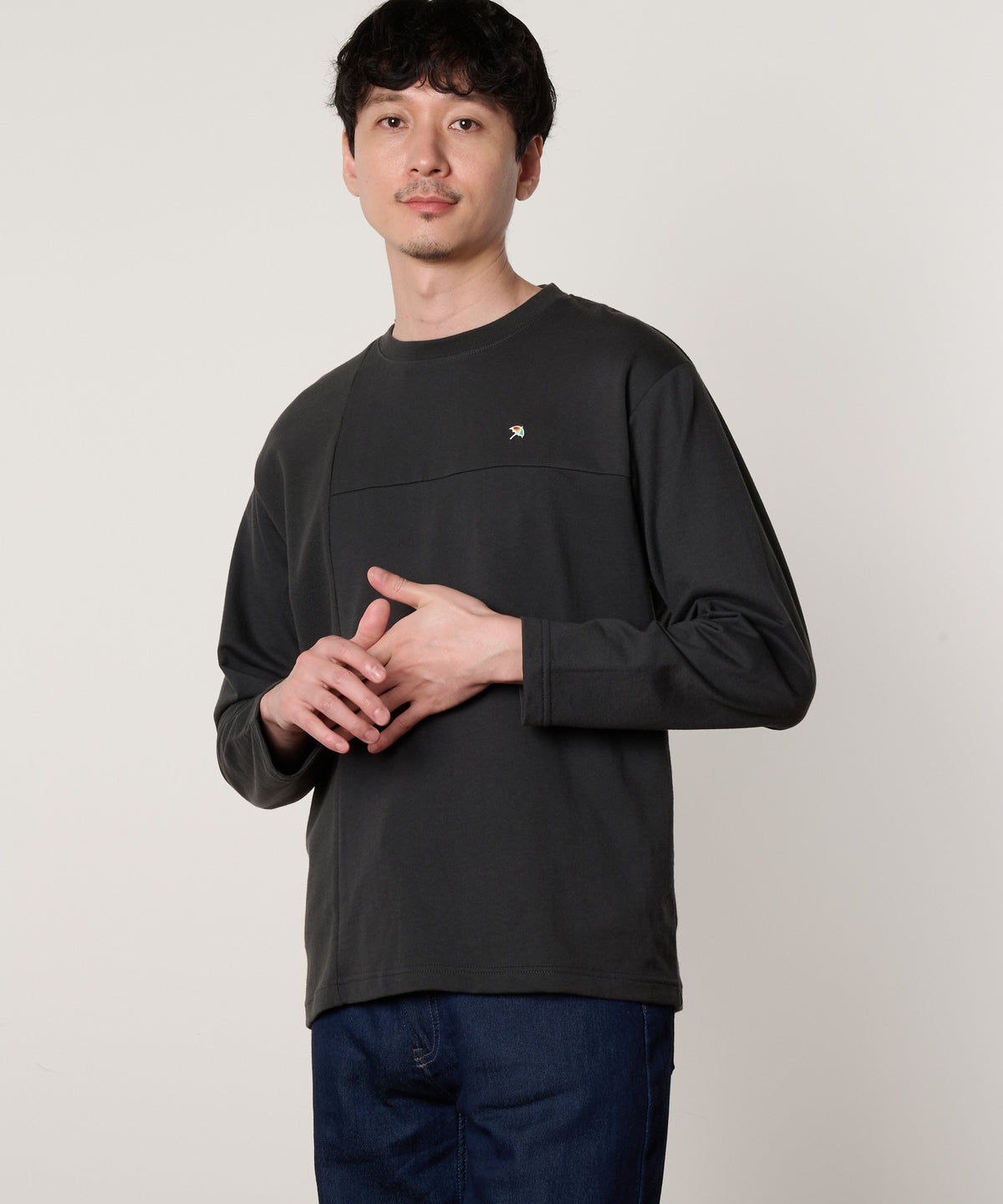 サーフニット異素材ドッキング　シェアロングTシャツ