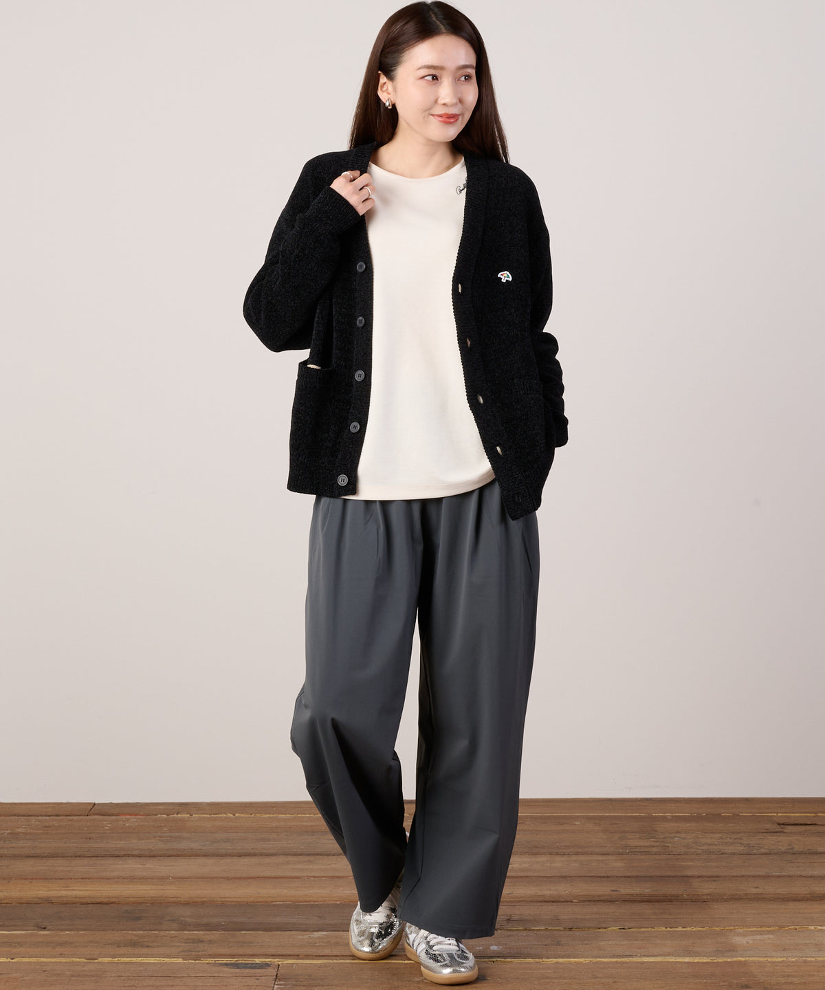 【ポイント10倍】3SEDAI　つながるニット　シェアカーディガン