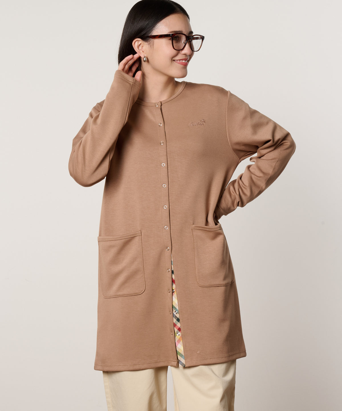 カットポンチベーシックロングカーディガン