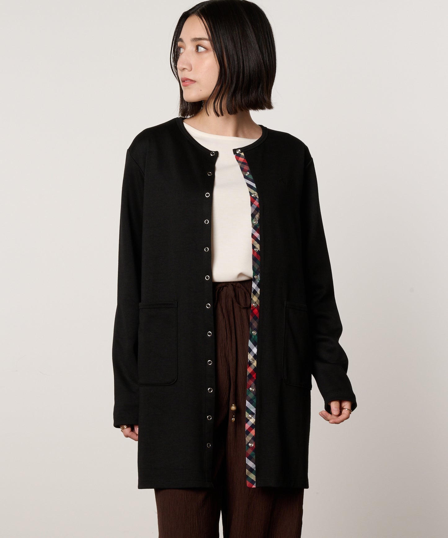 カットポンチベーシックロングカーディガン