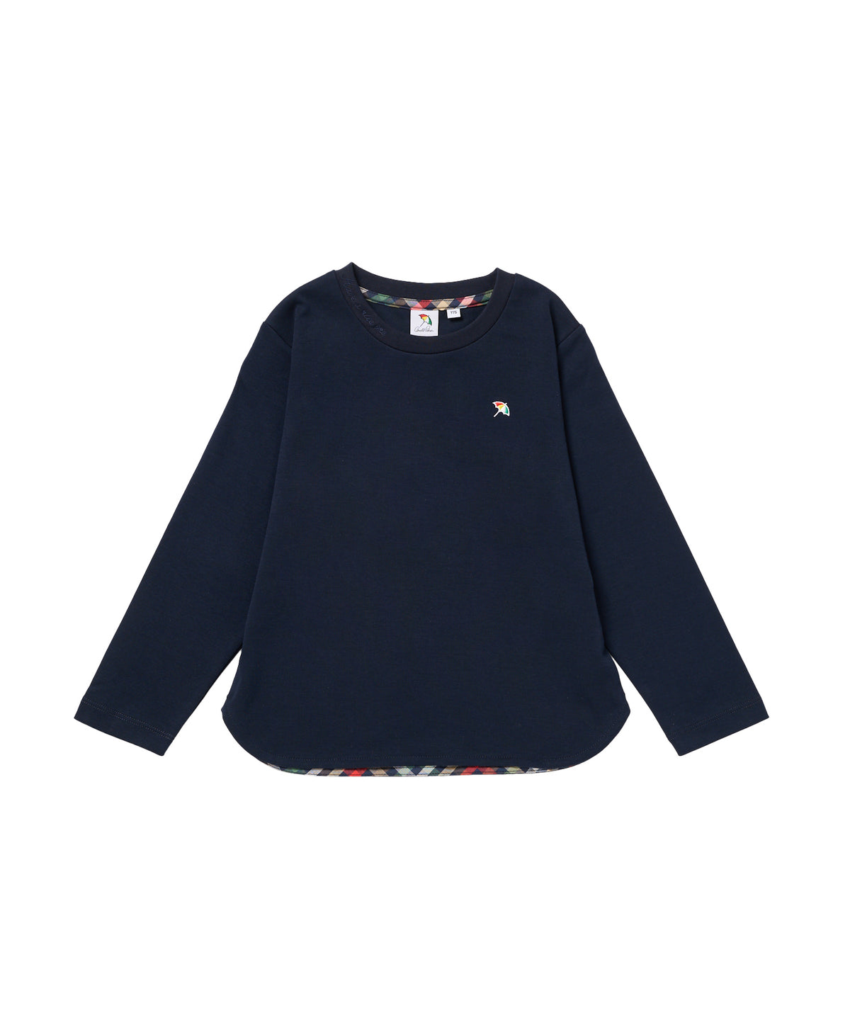 【通常配送】コットンスムースラウンドヘムロングTシャツ【キッズ】
