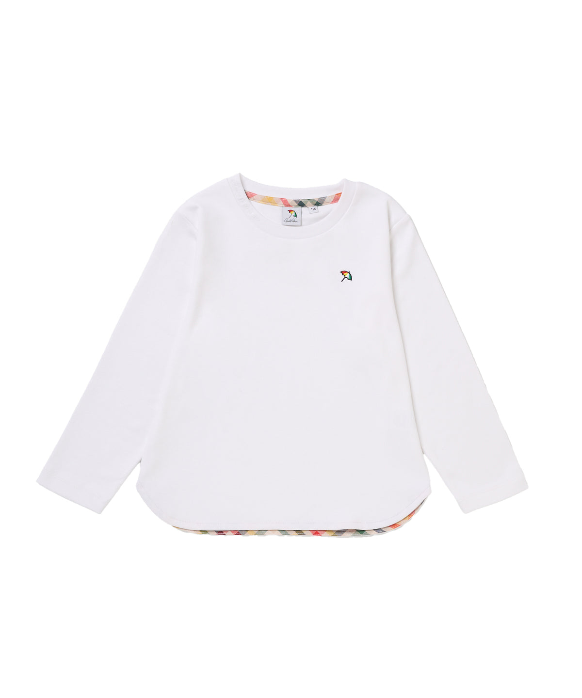 【通常配送】コットンスムースラウンドヘムロングTシャツ【キッズ】