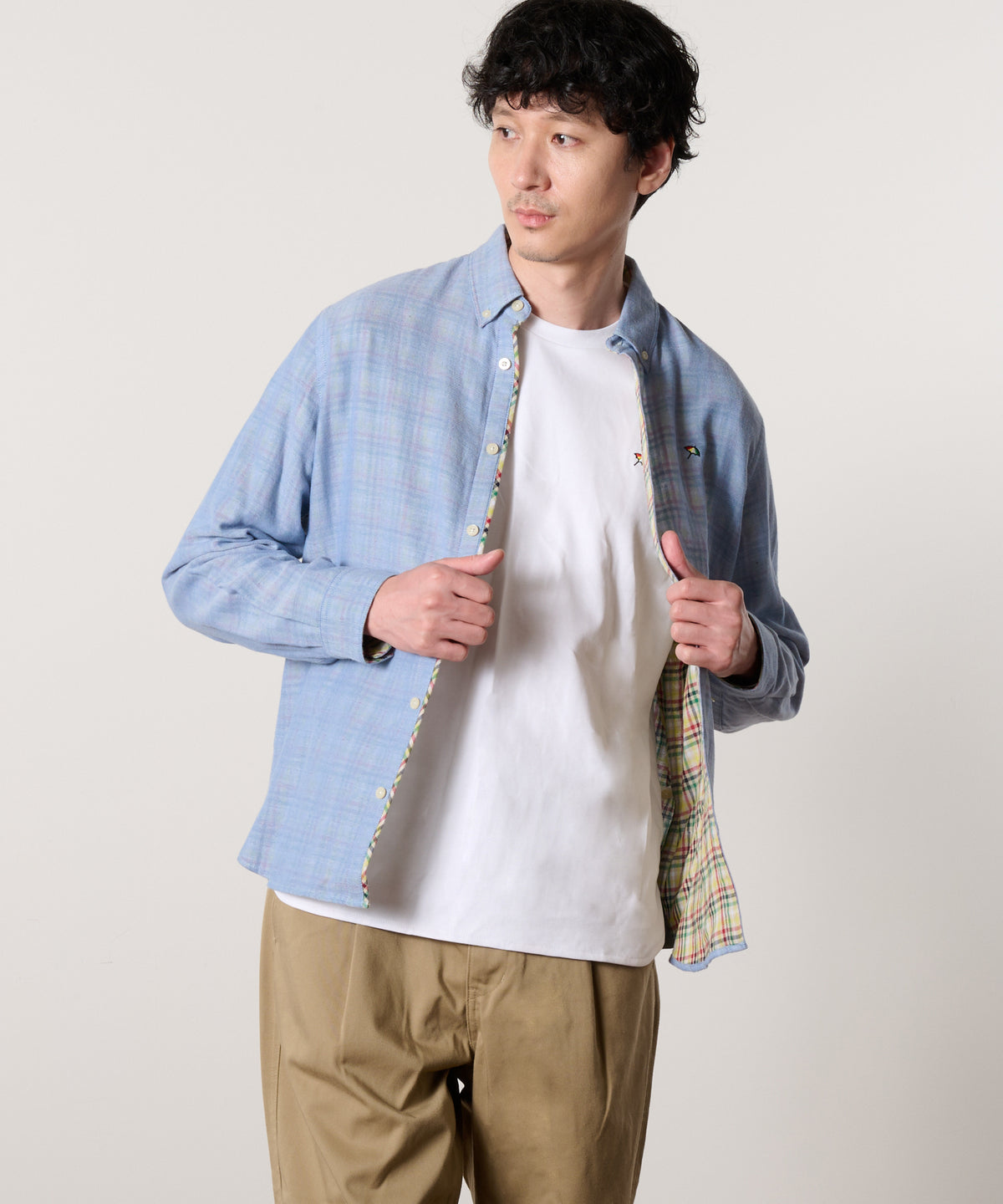ダブルガーゼ　長袖シェアシャツ