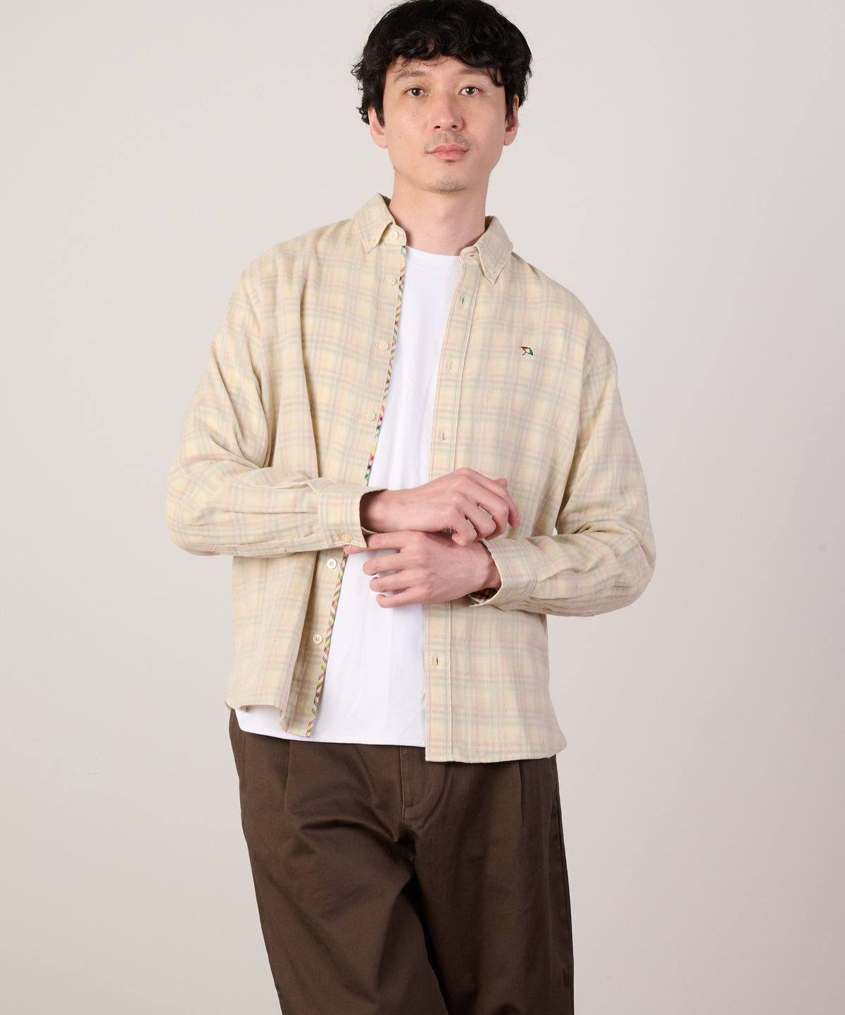 ダブルガーゼ　長袖シェアシャツ