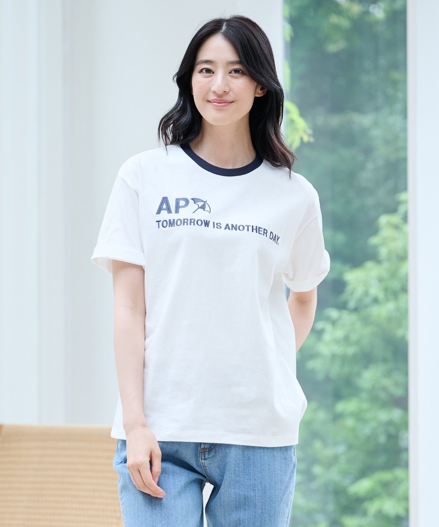 【残り2点】シェア ロゴプリント トリムTシャツ