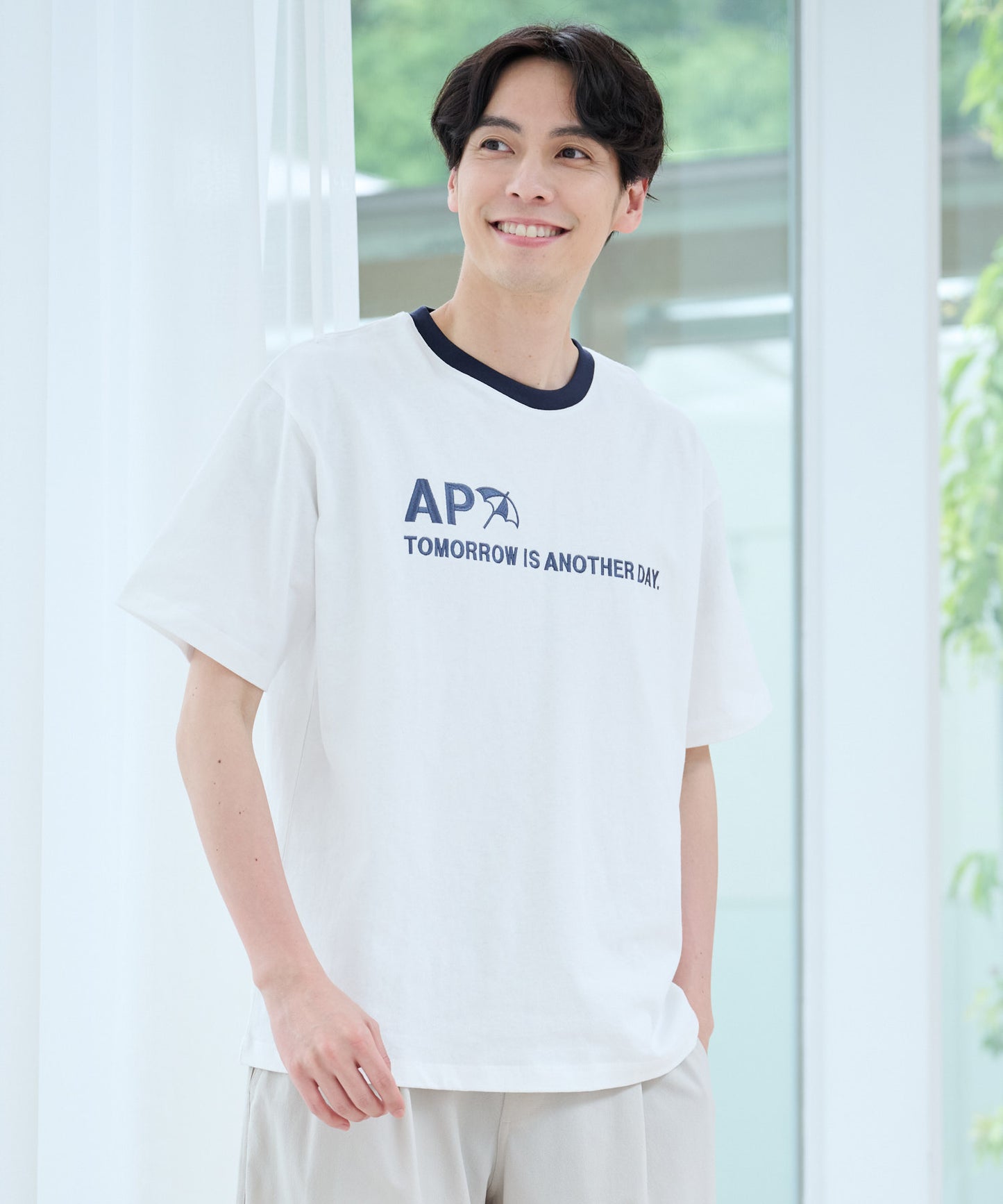 【残り2点】シェア ロゴプリント トリムTシャツ