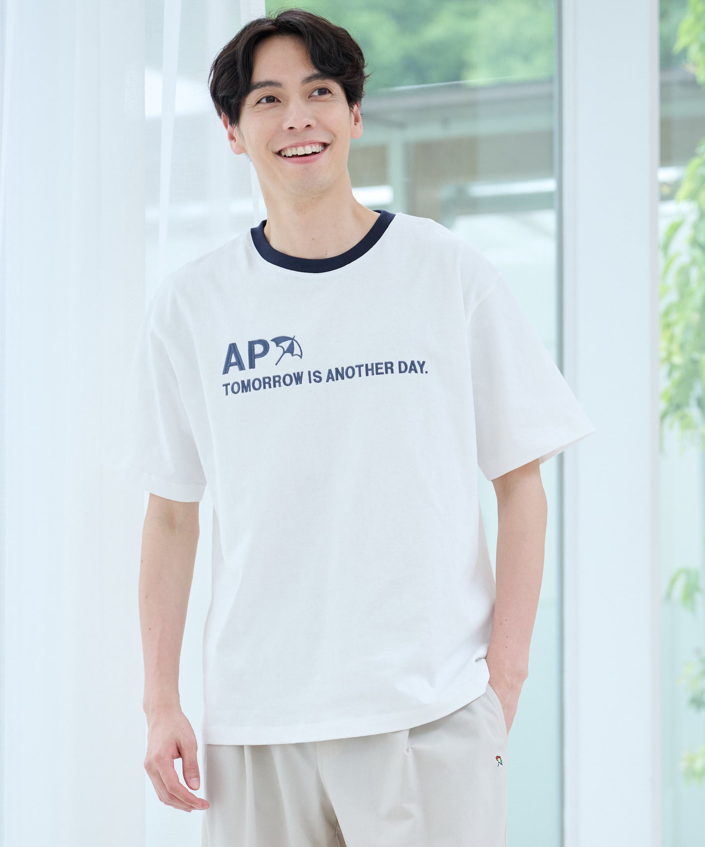 【残り2点】シェア ロゴプリント トリムTシャツ