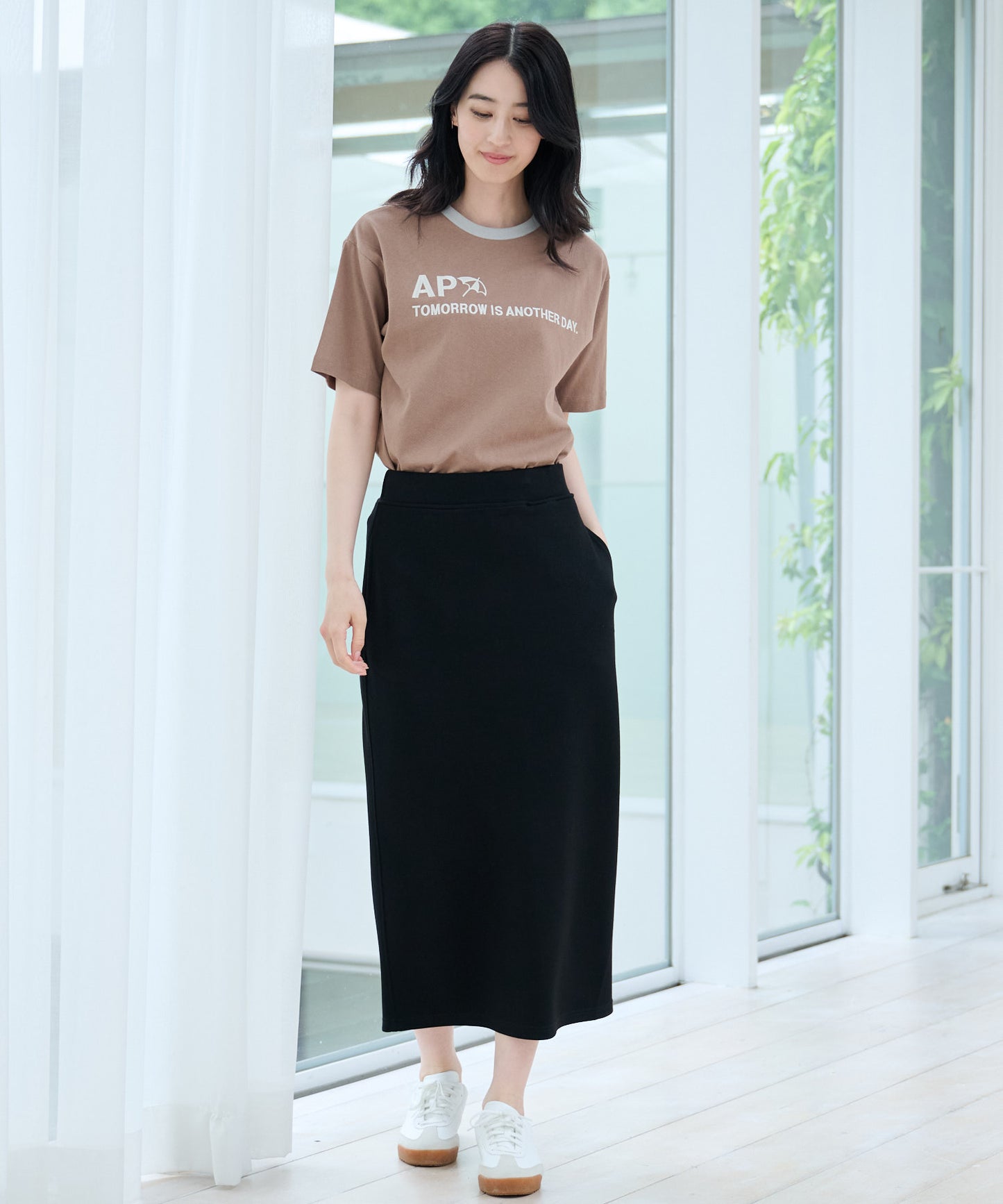 【残り2点】シェア ロゴプリント トリムTシャツ