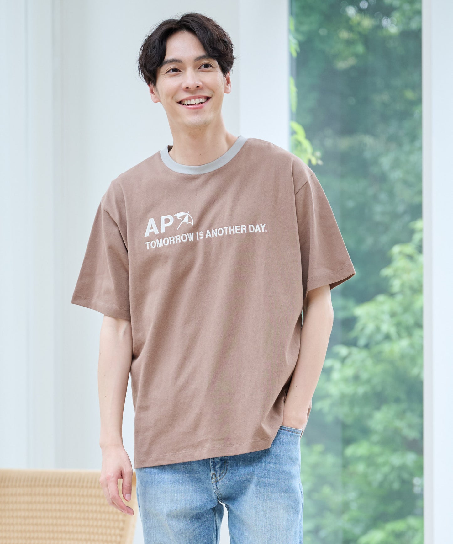 【残り2点】シェア ロゴプリント トリムTシャツ
