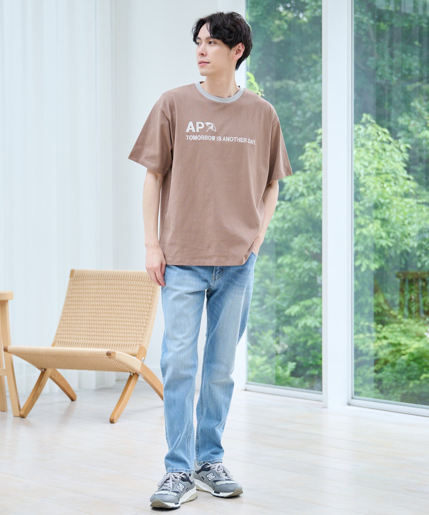 【残り2点】シェア ロゴプリント トリムTシャツ