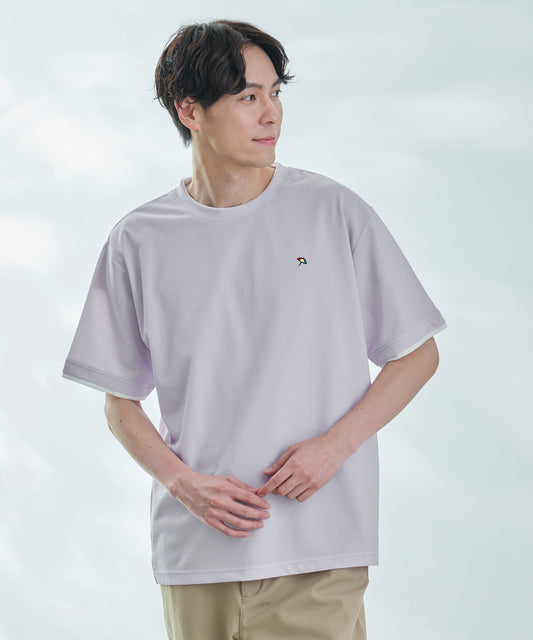 Arnold Palmer　 シャンブレー鹿の子 フェイクレイヤードTシャツ