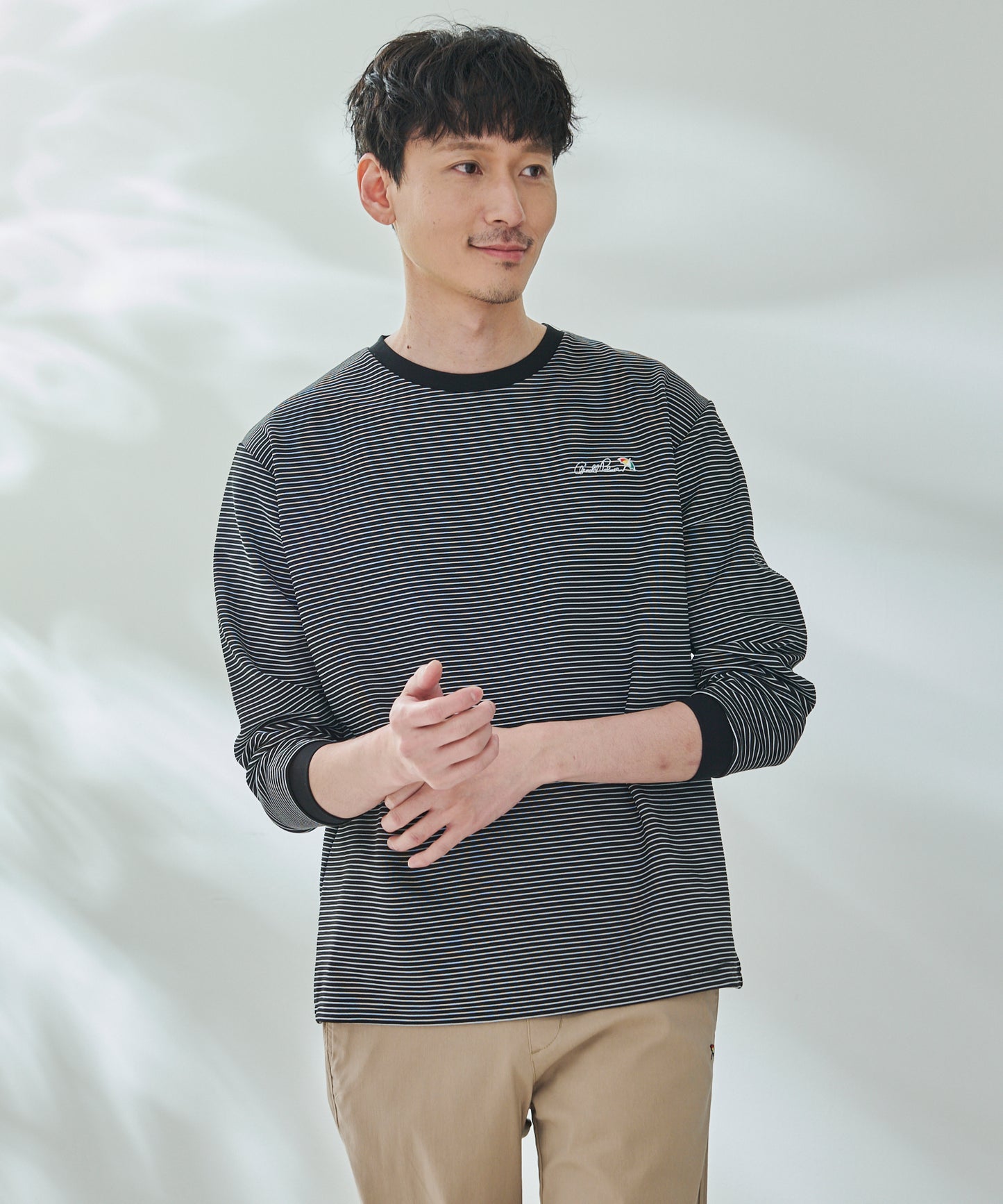 ドライリップル ボーダー ロングスリーブTシャツ