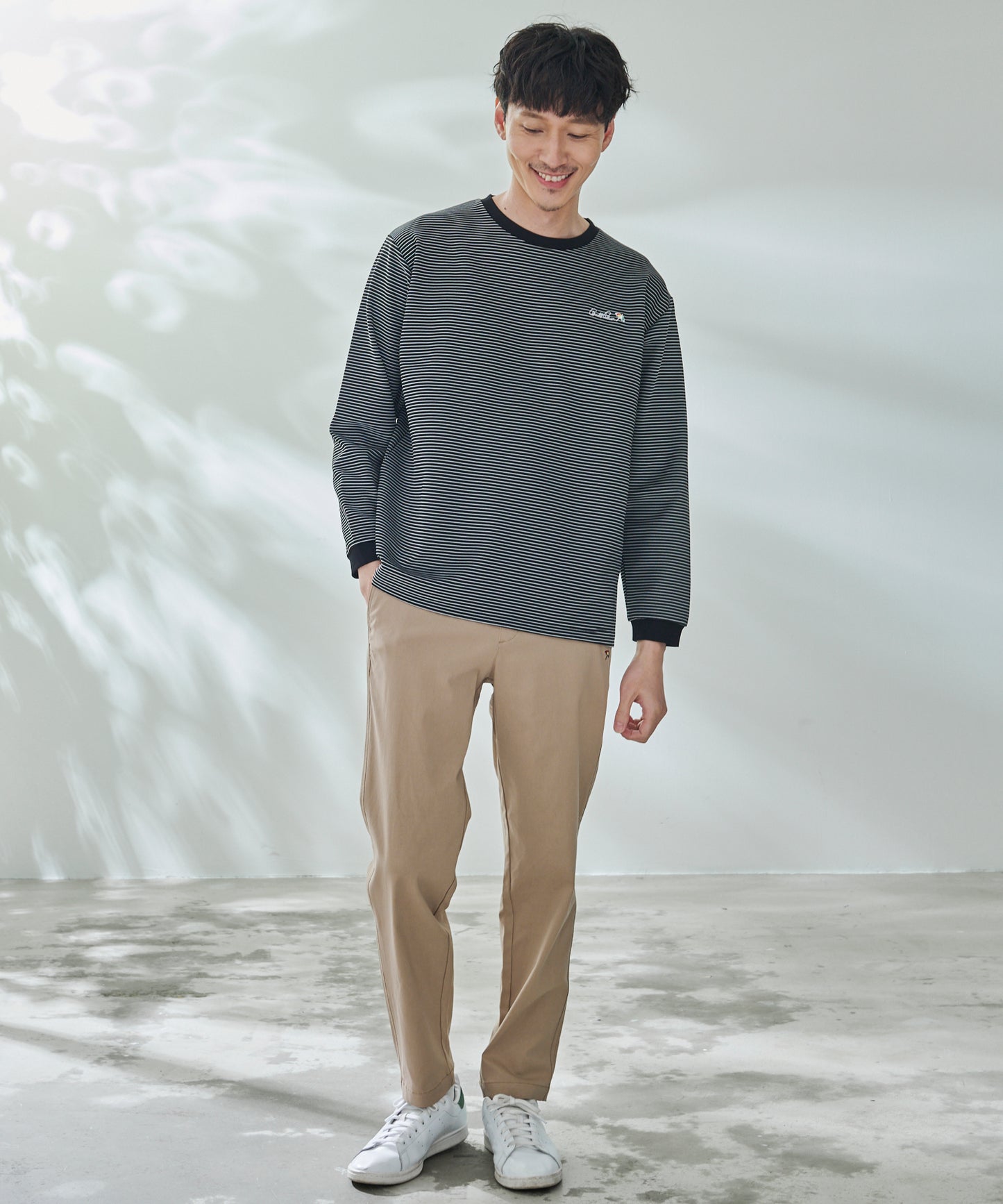 ドライリップル ボーダー ロングスリーブTシャツ