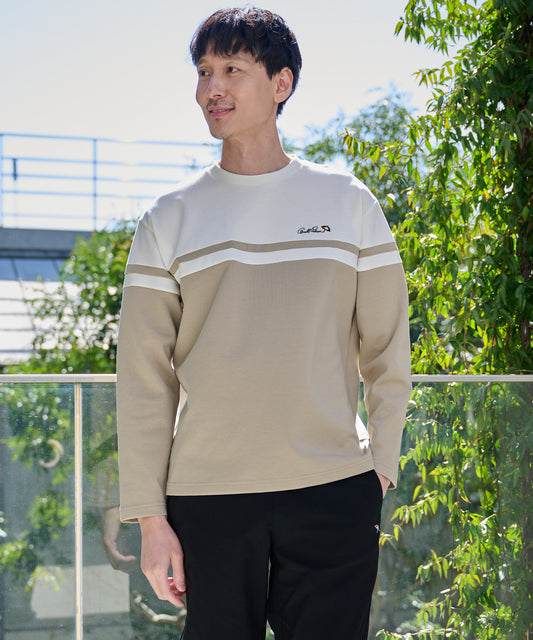 Arnold Palmer　 【残り3点】ストレッチポンチ パネルボーダー ロングスリーブTシャツ