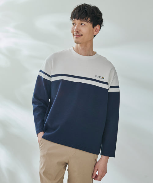アーノルド パーマー(Arnold Palmer)【残り3点】ストレッチポンチ パネルボーダー ロングスリーブTシャツ