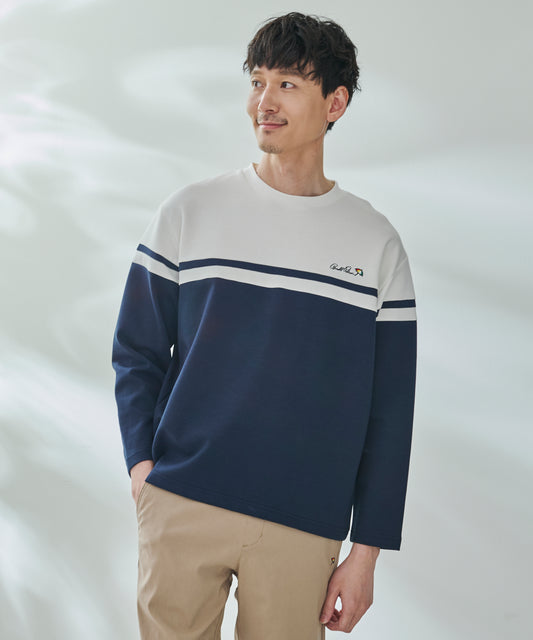 Arnold Palmer　 【残り3点】ストレッチポンチ パネルボーダー ロングスリーブTシャツ