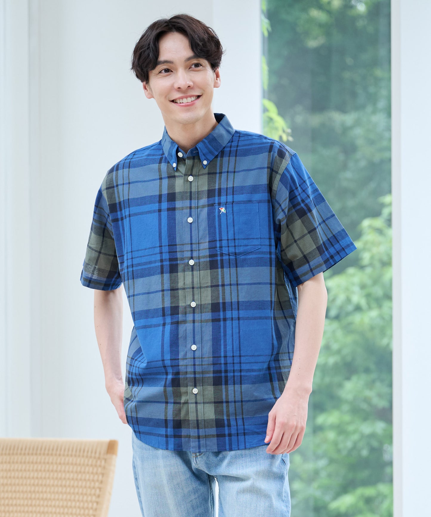 【TIME SALE】マドラスチェック 半袖シャツ