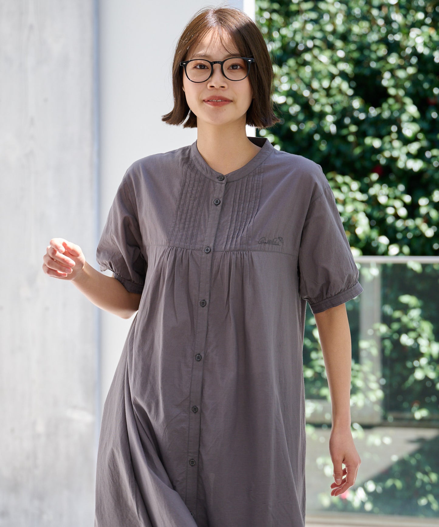 インド綿 裾スカラップ刺繍ワンピース