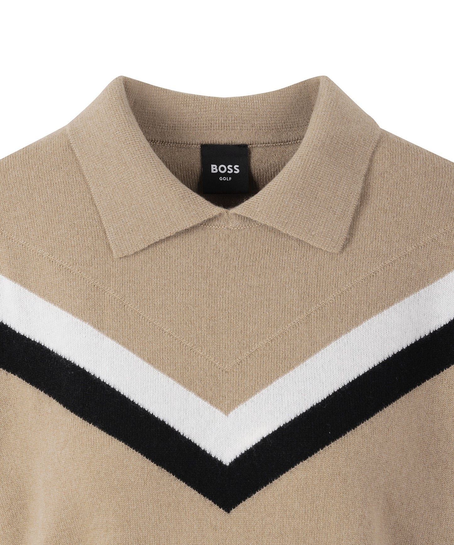 FA W Cashmere Chevron Polo SW | カシミヤ シェブロン ポロセーター