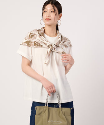 リゾートスカーフアクセント　タックTシャツ