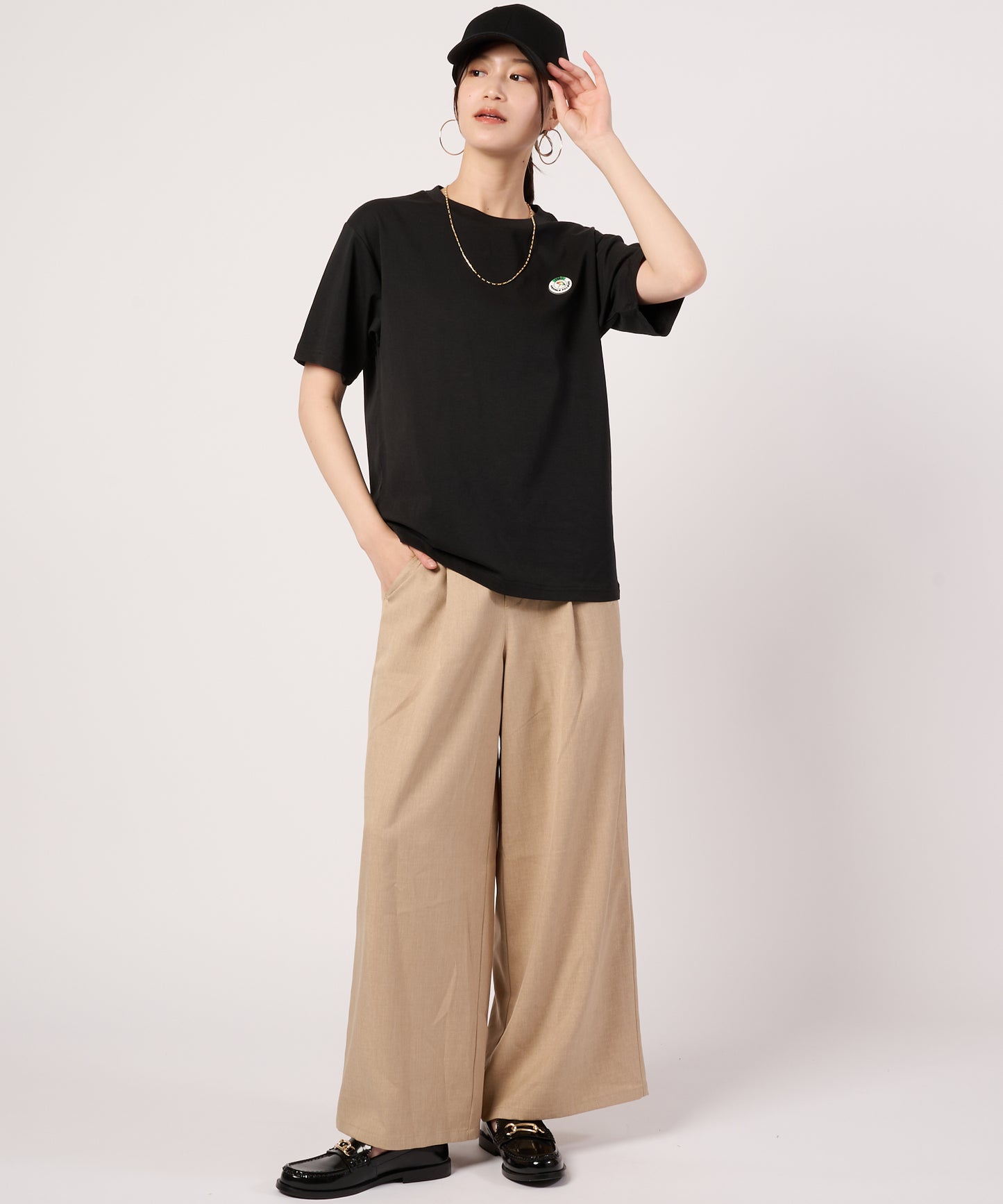 【接触冷感/UVカット】スムース　シェア　ワッペンTシャツ