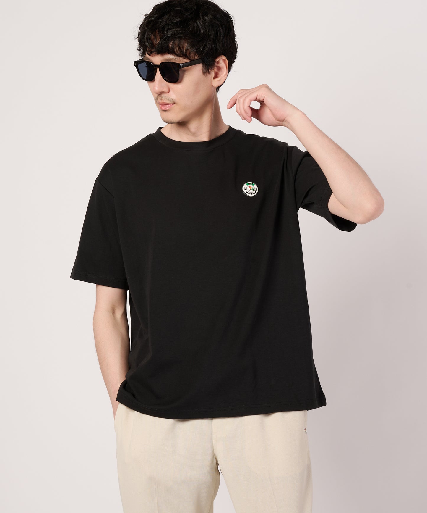 【接触冷感/UVカット】スムース　シェア　ワッペンTシャツ