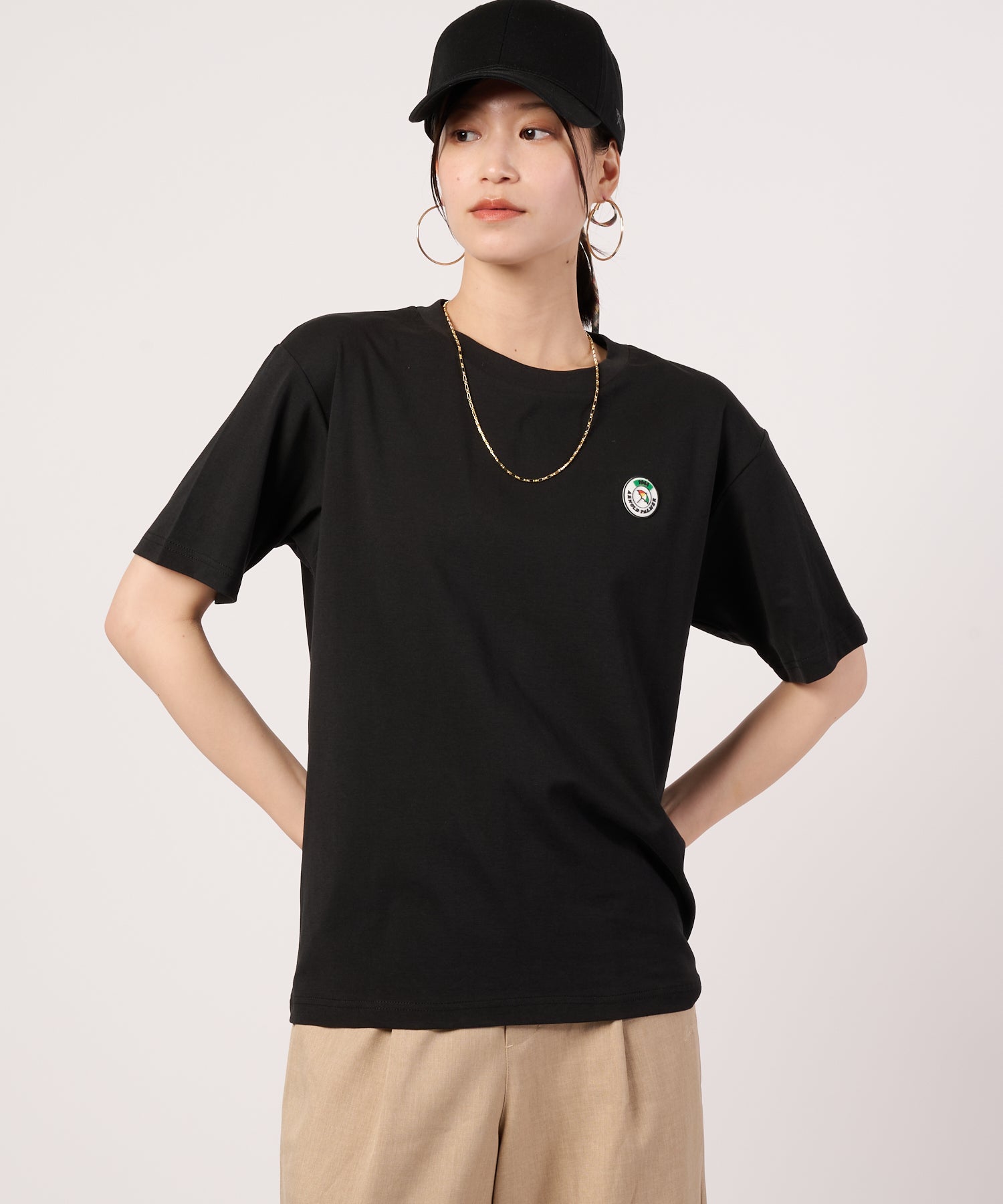 接触冷感/UVカット】スムース シェア ワッペンTシャツ（Tシャツ