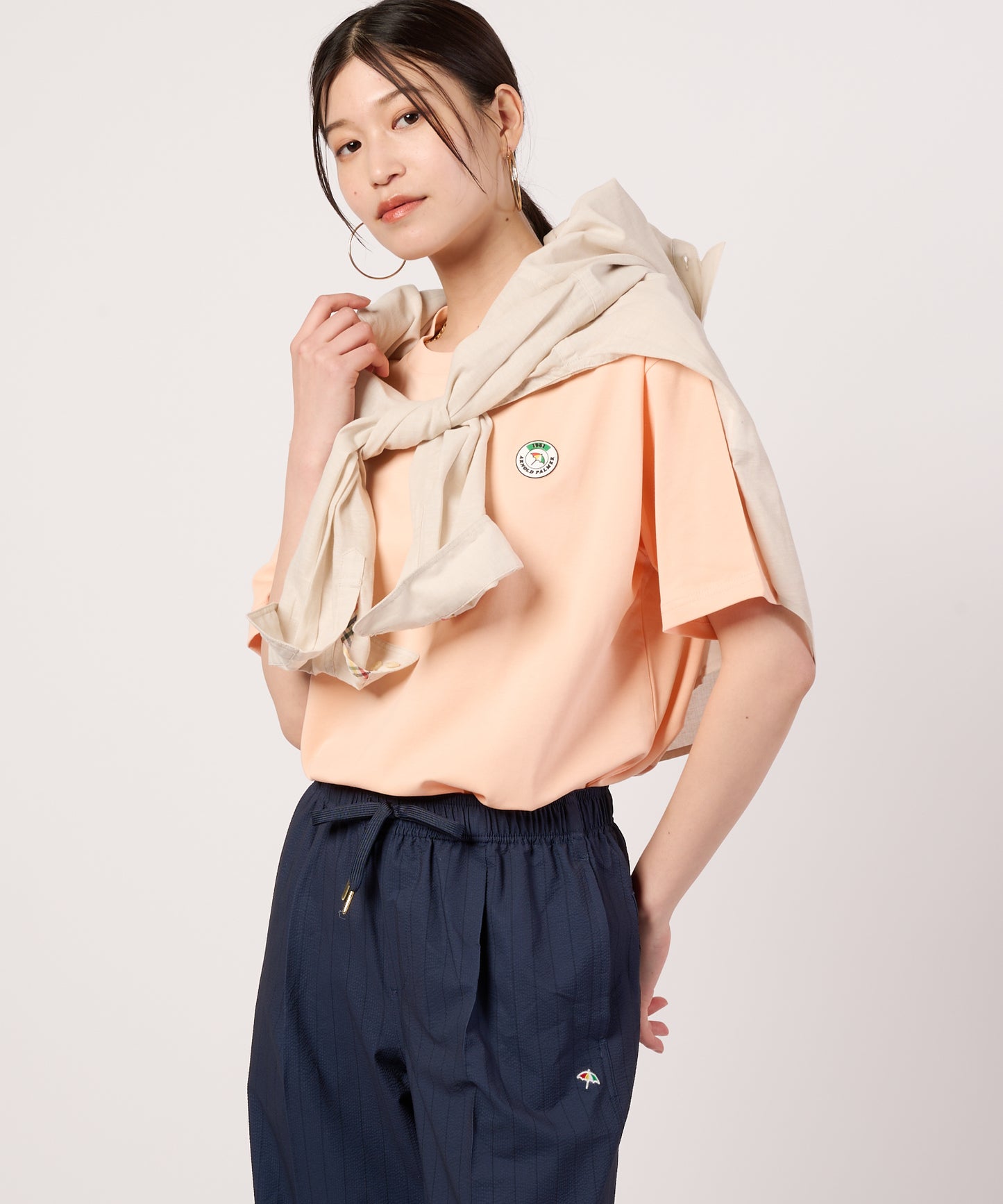 【接触冷感/UVカット】スムース　シェア　ワッペンTシャツ