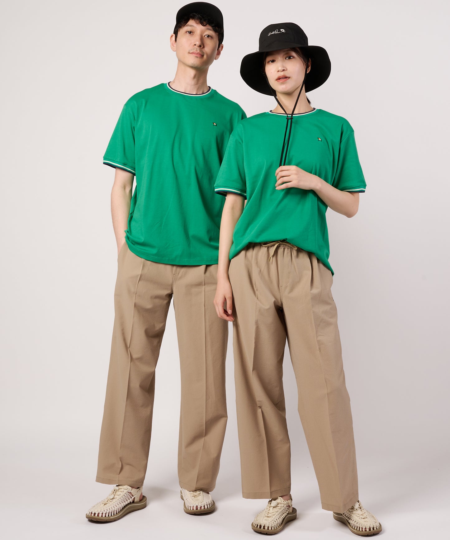 【接触冷感/UVカット】スムース　シェア　リブラインTシャツ